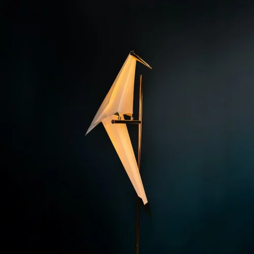 Настольная лампа Origami Bird Table Lamp 74563-22 ImperiumLoft бежевая 1 лампа, основание золотое металл в стиле современный  фото 6