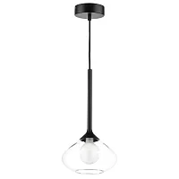 Светильник подвесной Vetro 801203 Lightstar прозрачный 1 лампа, основание чёрное в стиле современный арт-деко 