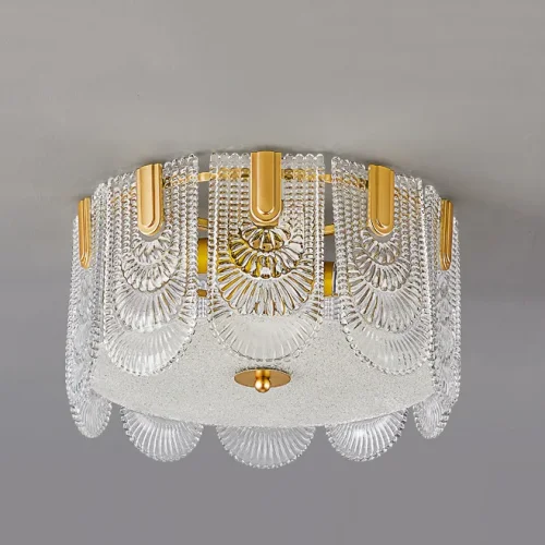 Люстра потолочная LAURENCE CH D45 207825-23 ImperiumLoft прозрачная на 4 лампы, основание латунь в стиле современный фото 5