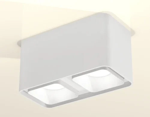 Светильник накладной XS7850001 Ambrella light белый 2 лампы, основание белое в стиле современный хай-тек прямоугольный фото 3