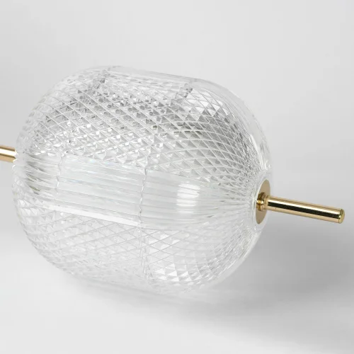Светильник подвесной LED Duval LSP-7142 Lussole прозрачный 1 лампа, основание золотое в стиле хай-тек современный  фото 2