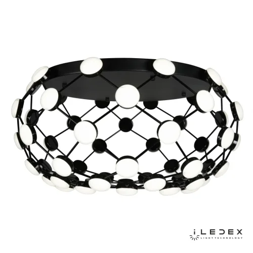 Люстра потолочная LED Starfall 8327 BL iLedex белая на 1 лампа, основание чёрное в стиле хай-тек современный 