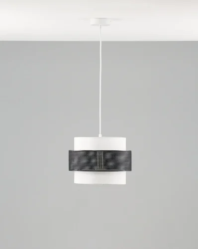 Светильник подвесной Gela V10485-1P Moderli белый чёрный 1 лампа, основание белое в стиле лофт современный  фото 2