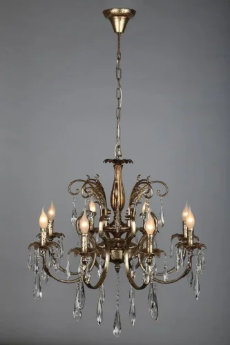 Люстра подвесная Florence OML-77603-08 Omnilux без плафона на 8 ламп, основание золотое в стиле классический  фото 6