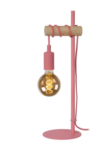 Настольная лампа Paulien 08527/01/66 Lucide без плафона 1 лампа, основание розовое металл в стиле современный 