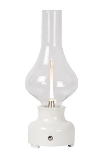 Настольная лампа LED Jason 74516/02/31 Lucide прозрачная 1 лампа, основание белое металл в стиле современный 