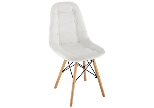 Деревянный стул Kvadro white 11823 Woodville, белый/искусственная кожа, ножки/массив бука/натуральный, размеры - ****450*490 фото 9