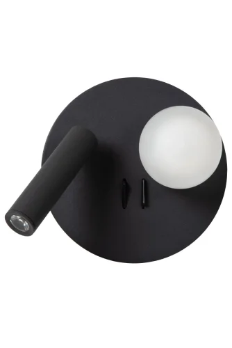 Бра с выключателем LED Matiz 77286/02/30 Lucide белый на 1 лампа, основание чёрное в стиле современный для чтения фото 2