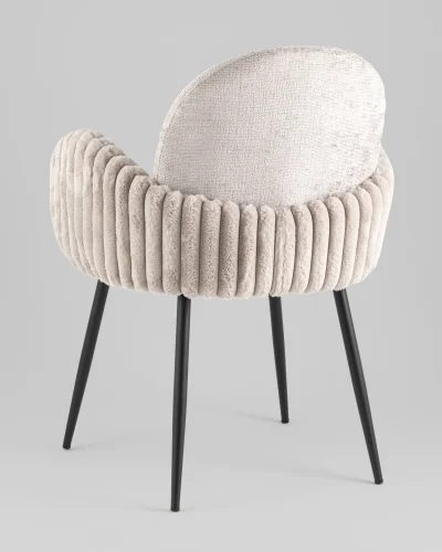 Стул обеденный Wave Stripes, букле серый, сиденье УТ000040342 Stool Group, серый/букле, ножки/металл/чёрный, размеры - ***** фото 5