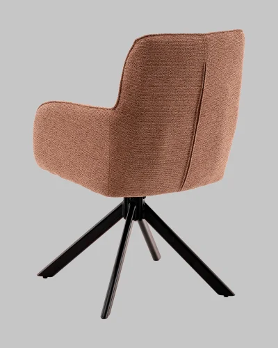 Стул обеденный Edme,  коралловый УТ000040786 Stool Group, коричневый/рогожка, ножки/металл/чёрный, размеры - *860**** фото 6