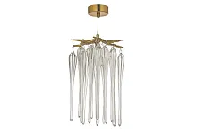 Светильник подвесной Tavenna H 1.5.21.101 A Dio D'Arte прозрачный на 1 лампу, основание бронзовое в стиле классический современный флористика капли