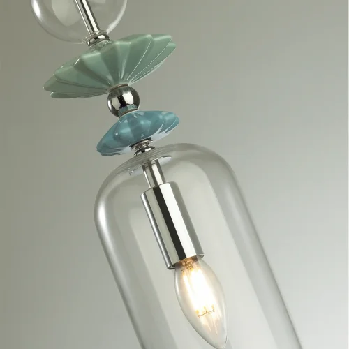 Светильник подвесной Bizet 4893/1 Odeon Light прозрачный 1 лампа, основание хром в стиле классический  фото 3