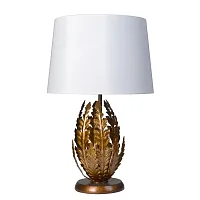 Настольная лампа Восторг 242037701 MW-Light белая 1 лампа, основание золотое патина металл в стиле классический флористика 