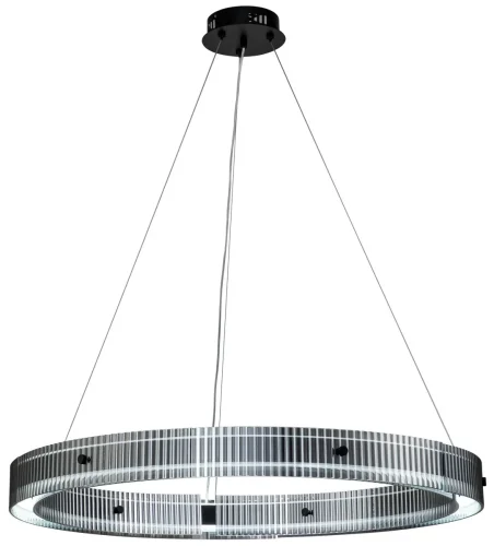Светильник подвесной LED с пультом Lucen 4007/02/08P Stilfort серый чёрный 1 лампа, основание чёрное в стиле современный хай-тек кольца с пультом фото 7