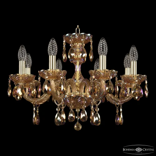 Люстра подвесная 117/8/195 G M777 Bohemia Ivele Crystal без плафона на 8 ламп, основание янтарное золотое в стиле классический sp фото 2
