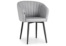 Деревянный стул Моншау velutto 52 / черный 462152 Woodville, серый/велюр, ножки/металл/чёрный, размеры - ****600*530