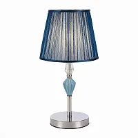 Настольная лампа Balnea SLE1116-104-01 Evoluce голубая 1 лампа, основание хром металл в стиле классический 
