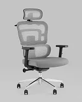 Кресло офисное TopChairs Techno серый УТ000037111 Stool Group, серый/ткань, ножки/металл/хром, размеры - 520*1240***680*690