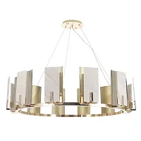 Люстра подвесная DELUXE SP12 Crystal Lux белая на 12 ламп, основание золотое в стиле современный 