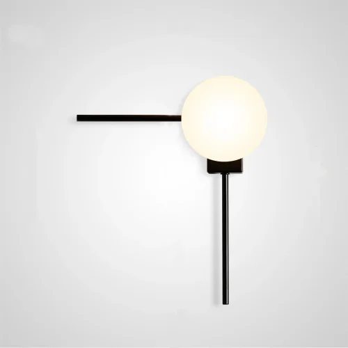 Бра Linge 167178-26 ImperiumLoft белый на 1 лампа, основание чёрное в стиле современный молекула шар