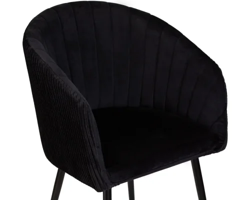 Стул обеденный 7305-LM MARY,  цвет сиденья черный (1922-21), цвет основания черный Dobrin, чёрный/велюр, ножки/металл/чёрный, размеры - ****510*510 фото 7