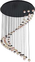 Люстра каскадная LED Luna 4371-28P Favourite прозрачная разноцветная на 1 лампу, основание чёрное в стиле современный 