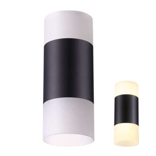 Светильник накладной LED Elina 358319 Novotech белый чёрный 1 лампа, основание чёрное в стиле современный хай-тек круглый