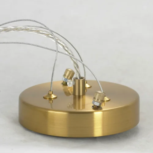 Светильник подвесной Haines LSP-8405 Lussole без плафона 36 ламп, основание матовое золото в стиле арт-деко современный молекула шар фото 4