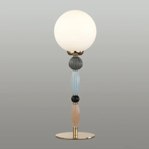Настольная лампа Palle 5405/1T Odeon Light белая 1 лампа, основание золотое керамика металл в стиле арт-деко  фото 4