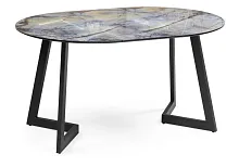 Стеклянный стол Алингсос 100(140)х100х76 магеллан / черный 532385 Woodville столешница серая из стекло мдф