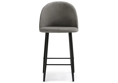 Барный стул Амизуре темно-серый / черный матовый 448663 Woodville, серый/велюр, ножки/металл/чёрный, размеры - ****480*530 фото 2