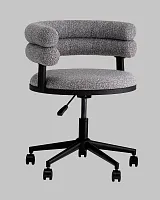 Стул офисный Ponty, серый, чёрные ножки УТ000040475 Stool Group, серый/букле, ножки/пластик/чёрный, размеры - 670*750***700*610