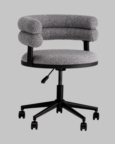 Стул офисный Ponty, серый, чёрные ножки УТ000040475 Stool Group, серый/букле, ножки/пластик/чёрный, размеры - 670*750***700*610