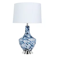 Настольная лампа Sheratan A5052LT-1CC Arte Lamp белая 1 лампа, основание голубое хром стекло металл в стиле современный прованс 