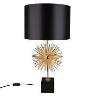 Настольная лампа Bozena APL.816.04.01 Aployt чёрная 1 лампа, основание золотое чёрное дерево металл в стиле современный 