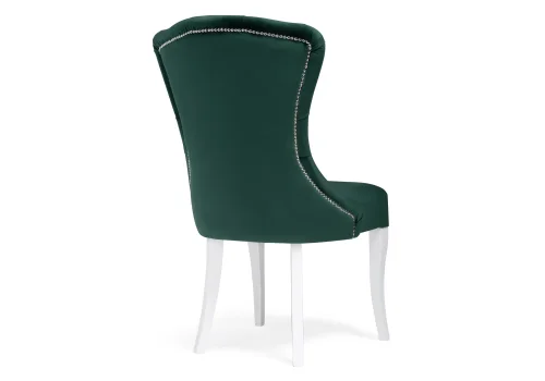 Деревянный стул Милано 1 зеленый / белый 474339 Woodville, зелёный/велюр, ножки/дерево/белый, размеры - ****510*590 фото 5