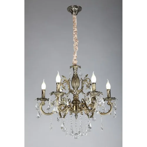 Люстра подвесная Catanzaro OML-30813-06 Omnilux бежевая на 6 ламп, основание бронзовое в стиле классический фото 3