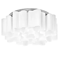 Люстра потолочная NUBI 802090 Lightstar белая на 9 ламп, основание хром серое в стиле арт-деко 