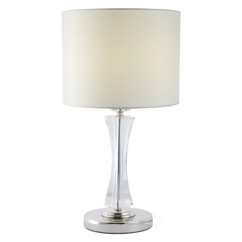 Настольная лампа 12201/T Newport белая 1 лампа, основание никель металл хрусталь в стиле современный 