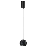 Светильник подвесной LED Dex 4361/5L Odeon Light чёрный на 1 лампу, основание чёрное в стиле хай-тек 
