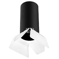 Светильник накладной Rullo R6487486 Lightstar чёрный белый 1 лампа, основание чёрное в стиле хай-тек круглый