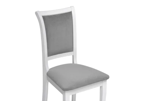 Деревянный стул Корнелл серый велюр / белый 515974 Woodville, серый/велюр, ножки/массив бука/белый, размеры - ****460*520 фото 5
