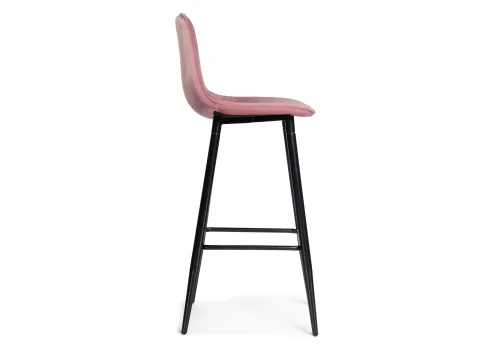 Барный стул Capri pink / black 15128 Woodville, розовый/велюр, ножки/металл/чёрный, размеры - ****435*490 фото 3