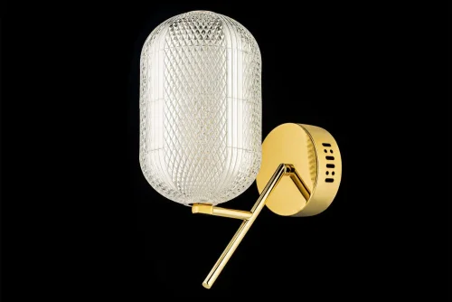 Бра LED Candels L 2.W2 G Arti Lampadari прозрачный на 1 лампа, основание золотое в стиле современный  фото 2