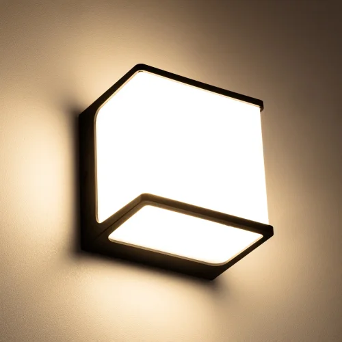Настенный светильник уличный LED Domus CLU0801 Citilux уличный IP65 чёрный на 1 лампу, плафон белый в стиле современный хай-тек LED фото 4