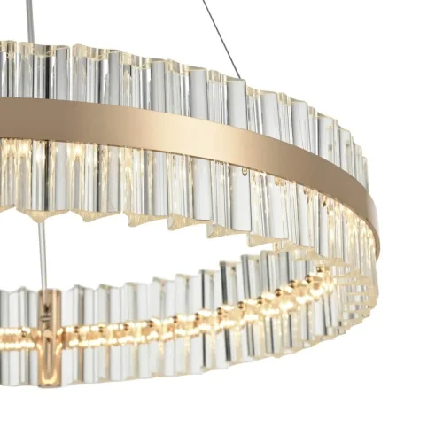 Светильник подвесной LED Faccia VL1694P01 Vele Luce прозрачный на 1 лампу, основание золотое в стиле современный кольца фото 2