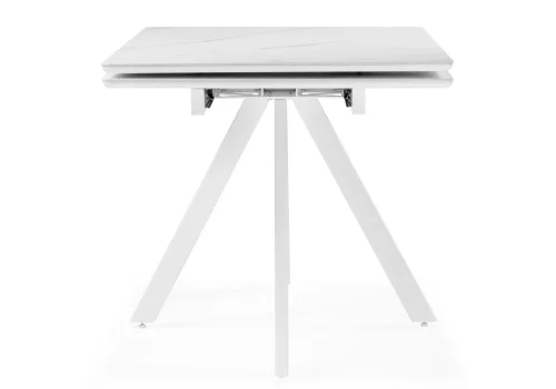 Керамический стол Вилли 140 (200) х 80 белый мрамор alpin white / snow white / белый 617084 Woodville столешница белая мрамор из керамика фото 7