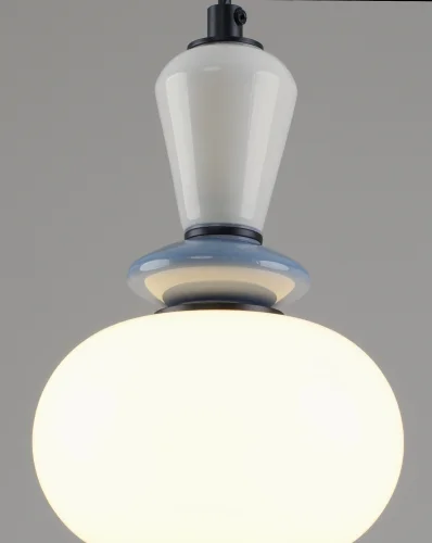 Светильник подвесной LED Glaze V11697-PL Moderli белый на 1 лампу, основание чёрное в стиле современный фото 4