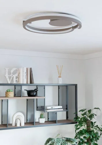 Светильник потолочный LED Mezzomonte 901823 Eglo бежевый на 1 лампу, основание бежевое в стиле современный хай-тек фото 3