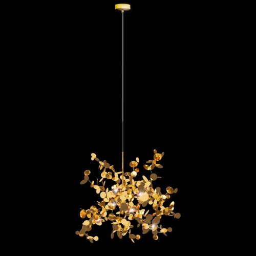Люстра подвесная Spark 10101 Gold LOFT IT золотая на 3 лампы, основание золотое в стиле современный флористика арт-деко ветви фото 2